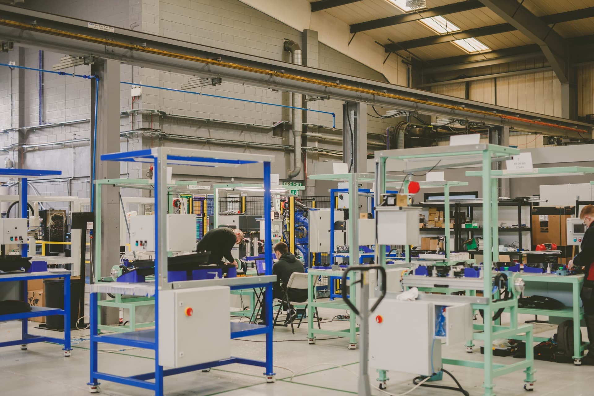 Engineer working on control systems